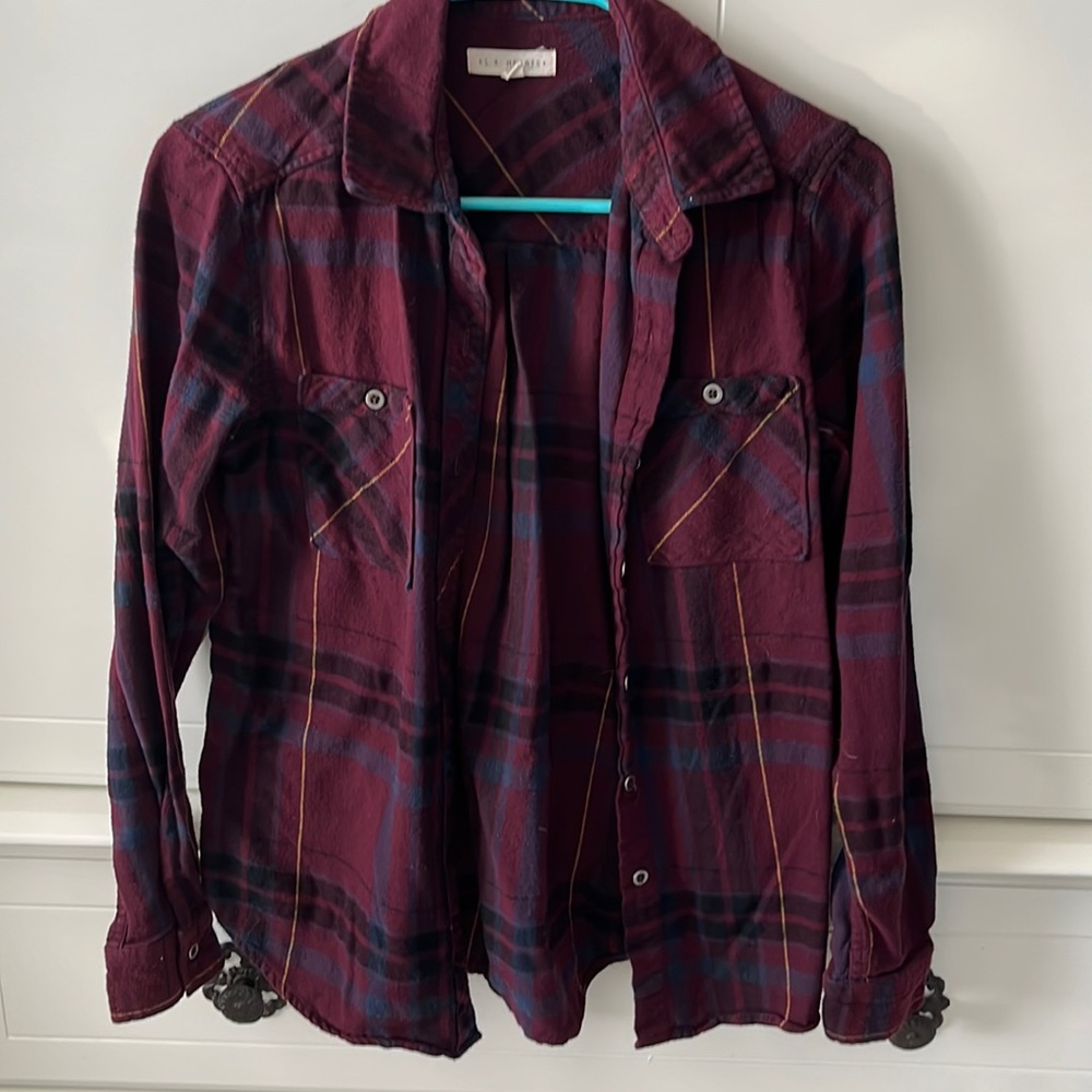 Burgundy plaid flannel